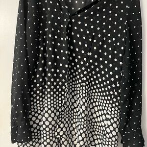 Emma James Black and White Polka Dot Blouse
